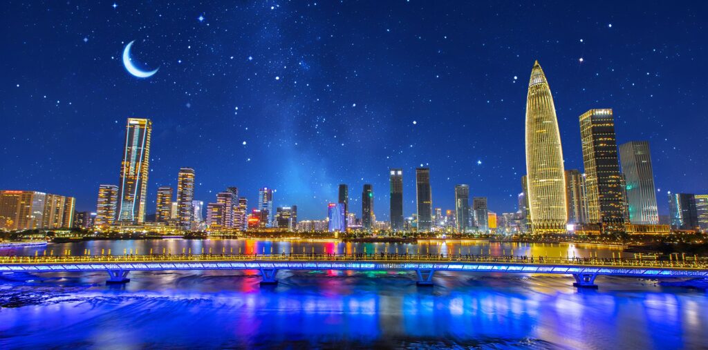 夜遊びチャイナ_中国夜遊び_中国日式カラオケ_深センのナイトツアーの美しい夜景